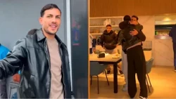 Leandro Paredes volvió al barrio, saludó a los vecinos y se presentó en la concentración de Boca